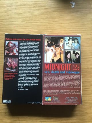 Midnight and Midnight 2: Sex,  Death and Videotape VHS Vidmark rare htf 2