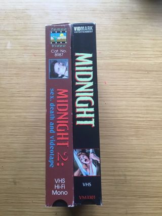 Midnight and Midnight 2: Sex,  Death and Videotape VHS Vidmark rare htf 4