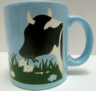 Waechtersbach W Germany Grazing Cow Coffee Mug Vintage Rare Htf Blue