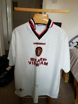 Rare Old Manchester United Away 1996 Football Shirt Size Xxl