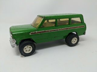 Rare 1960s Vintage Tonka Jeep Wagoneer Toy Green Truck,  Pressed Steel