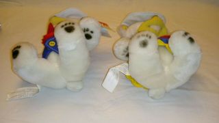 HIDY & HOWDY Calgary OLYMPIC Mascot Polar Bears Plush Set 1988 Rare w/Tags 7