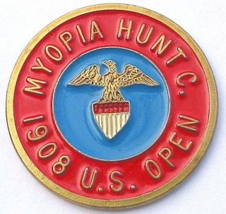Us Open 1908 Golf Design 1 " Coin Golf Ball Marker Myopia Hunt Club - Rare