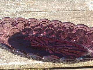 Moon And Stars Glass Amethyst Purple Relish Celery Boat Large 13 