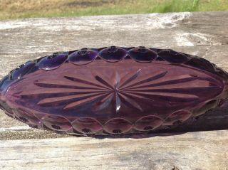 Moon And Stars Glass Amethyst Purple Relish Celery Boat Large 13 