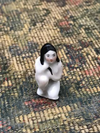 Rare Frozen Charlotte Bathing Doll,  Mid - 19th Century,  With Long Hair
