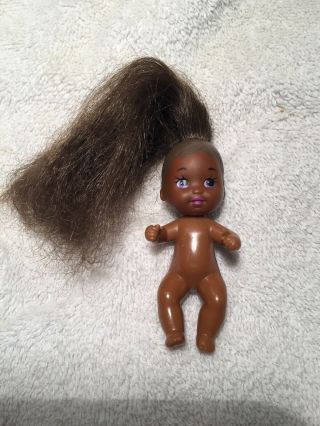 Vintage 1972 Mattel Barbie Baby Krissy 2 3/4 " Doll Aa African American Rare