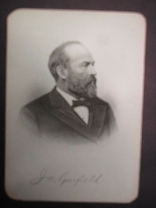 President James Garfield Portrait Card Print Political Historical Antique Rare
