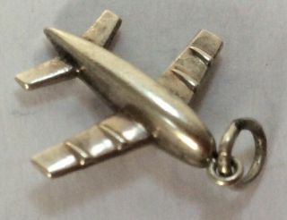 Lovely Rare Vintage Silver Bracelet Charm Of A Small Jumbo Jet