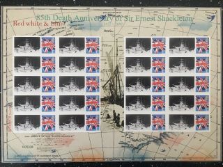 Rare Sheet.  The 85th Death Anniversary Of Sir Ernest Shackleton.  Only 85 Sheets