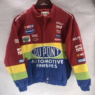 Rare Vintage Nascar Jeff Gordon Dupont Rainbow Warrior Jacket Mens Xl 90’s