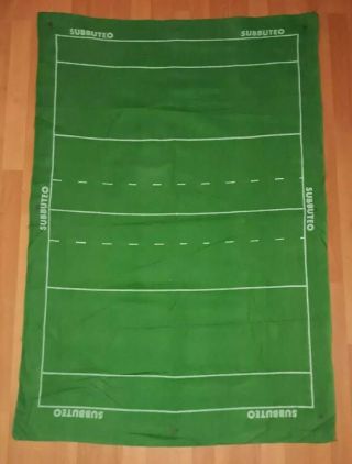 Subbuteo Set Rm Green Baize Playing Pitch Cloth Rare Rugby Accessories 1