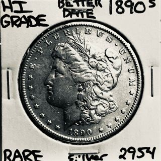 1890 S Morgan Silver Dollar Hi Grade U.  S.  Rare Coin 2954