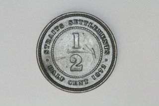 Straits Settlements - 1/2 Cent 1872 Rare Coin (24)