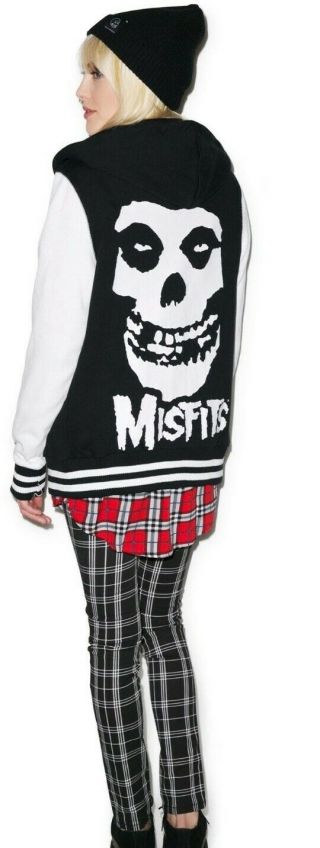 Misfits Iron Fist Fiend 138 Varsity Hoodie Jacket Rare Xs Danzig Punk