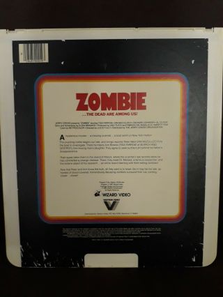 Zombie Vestron Video RCA CED Videodisc RARE HTF 2