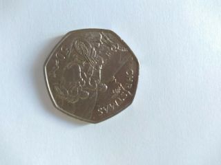 50p.  Christmas Isle Of Man.  Dated 1988.  Motorcycle & Sidecar.  Rare.  Circulated.
