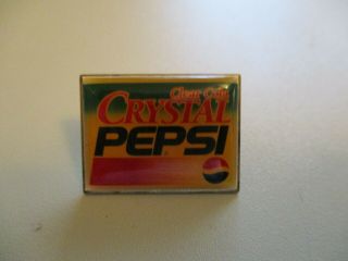 Vintage Rare Crystal Pepsi Cola Collectible Logo Lapel Pin 1970 