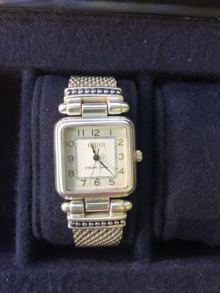 Rare Ecclissi 31220 Sterling Silver Square Face Woven Band Women’s Watch
