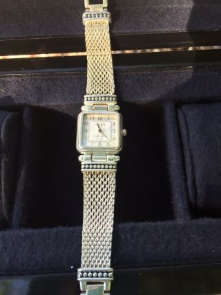 Rare ECCLISSI 31220 Sterling Silver Square Face Woven Band Women’s Watch 4