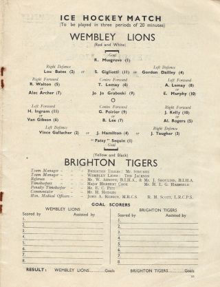 1936 WEMBLEY LIONS v BRIGHTON TIGERS PROGRAMME - 7/11/36 - VERY RARE 2