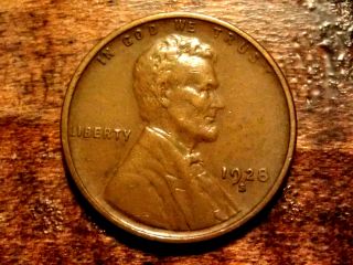 Au 1928 S Wheat Penny Lincoln Cent Antique Usa Relic Rare Coin No Junk 804a