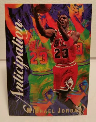 Michael Jordan 95 96 Flair Anticipation.  Rare Card With Bonus Soft Cover Book
