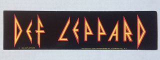 Def Leppard 1983 Pyromania Tour Rare Collectible Vintage Sticker 3 " X 11.  75 "