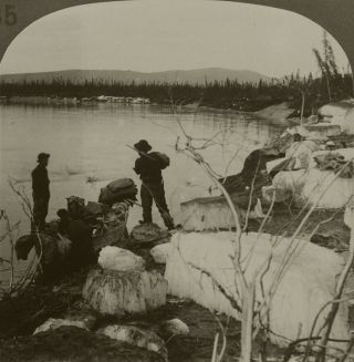 Keystone Stereoview Miners & Dogs,  Koyukuk River From Rare Alaska 100 Card Set