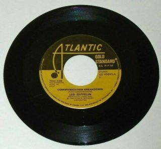 Led Zeppelin Good Times Bad Times/ Communication Rare Canada Only Gold Label 45