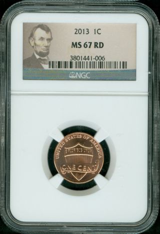 2013 - P Lincoln Shield Cent Ngc Ms67 Red And Rare