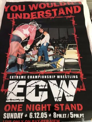 Ecw One Night Stand 2005 Ppv Poster 28x40 Rare Vintage Wwf Wwe Wcw