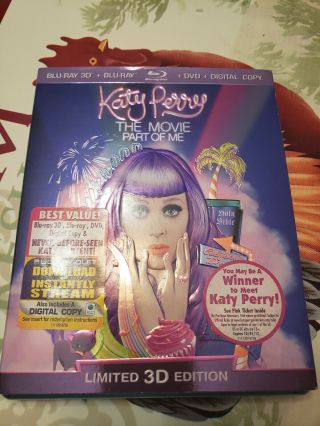 Katy Perry: Part Of Me (3d 2d Blu - Ray Disc,  2013,  2 - Disc Set) With Rare Slipcove