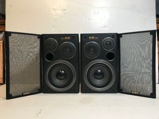 Ultra Rare Aiwa Sx - 810 Magnetic Shield Audiophile Bookshelf Speakers (pair)