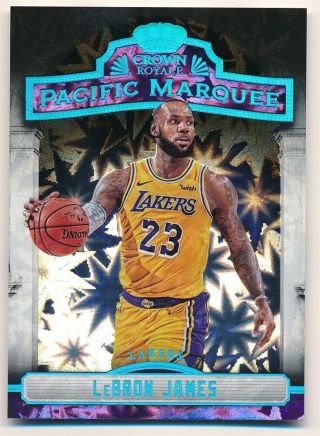 Lebron James 2018/19 Panini Crown Royale 24 Pacific Marquee Lakers Sp Rare $300