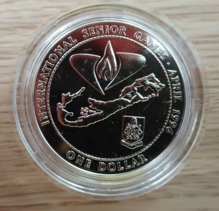 Bermuda Rare 1$ Unc Coin 1996 Year Km 91 International Senior Games Mintage 1000