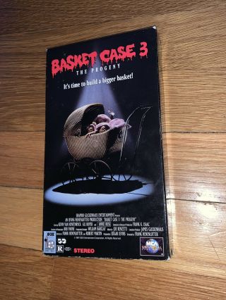 Basket Case 3 Horror Sov Slasher Big Box Slip Rare Oop Vhs