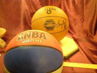 2 Vtg Spalding Nba Outdoor Basketballs - Larry Bird Grip/rare Red/white/blue