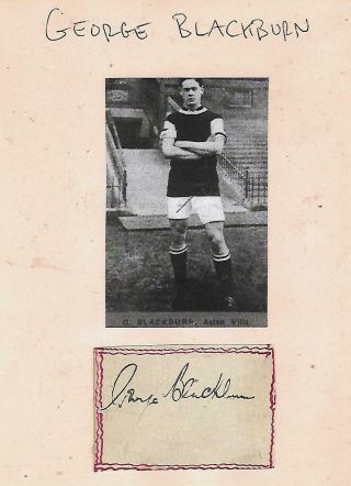 Signed George Blackburn 1899 - 1957 Aston Villa Cardiff City England 1920s Rare