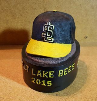 Rare Salt Lake Bees Baseball Cap Bank Promo 2015 No Stopper Piggy Bank