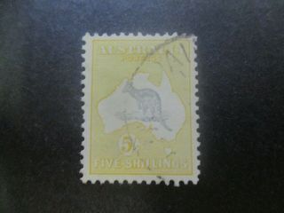 Kangaroo Stamps: 5/ - Yellow C Of A - Rare (g234)