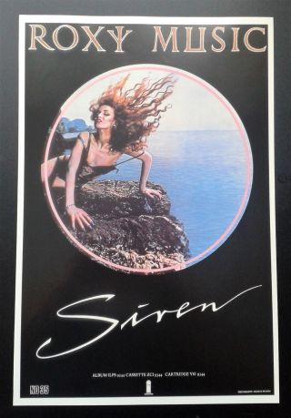 Roxy Music/ Siren 1991 Rare Island Records Poster Pop Rock