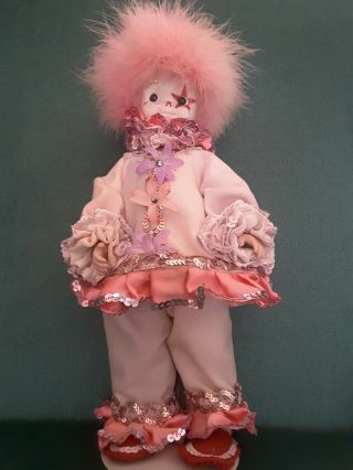 Rare Vintage Porcelain Clown Doll 13 1/2” By Shader