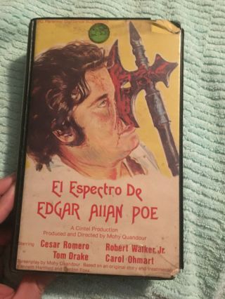 El Espectro De Edgar Allan Poe Unicorn Spanish Vhs Very Rare No Subs
