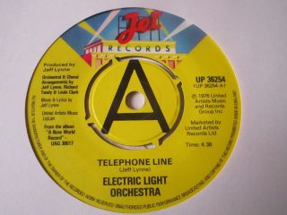 Electric Light Orchestra - Rare Promo - Telephone Line 1977 7 " A1/b1