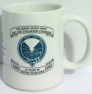 Vintage 1992 Us Army Test And Evaluation Command Coffee Cup / Tea Mug Rare