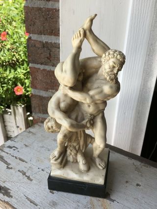 Vintage Sculpture 2 Nude Gods Hercules And Diomedes Signed G.  Ruggeri Rare Italy
