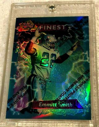 Emmitt Smith 1995 Topps Finest Booster Refractor With Coating 180 Rare Cowboys