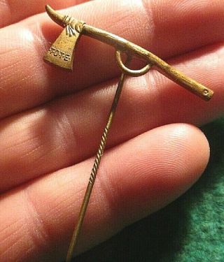 Rare Stick Pin T.  O.  T.  E.  Improved Order Of Red Men Tomahawk Pin