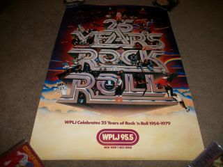 Rare Wplj York 25 Years Of Rock N Roll Store Display Poster